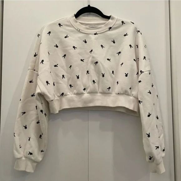 Playboy By PacSun Allover Bunny Classic Crew Neck Sweatshirt Size XS - Picture 2 of 3